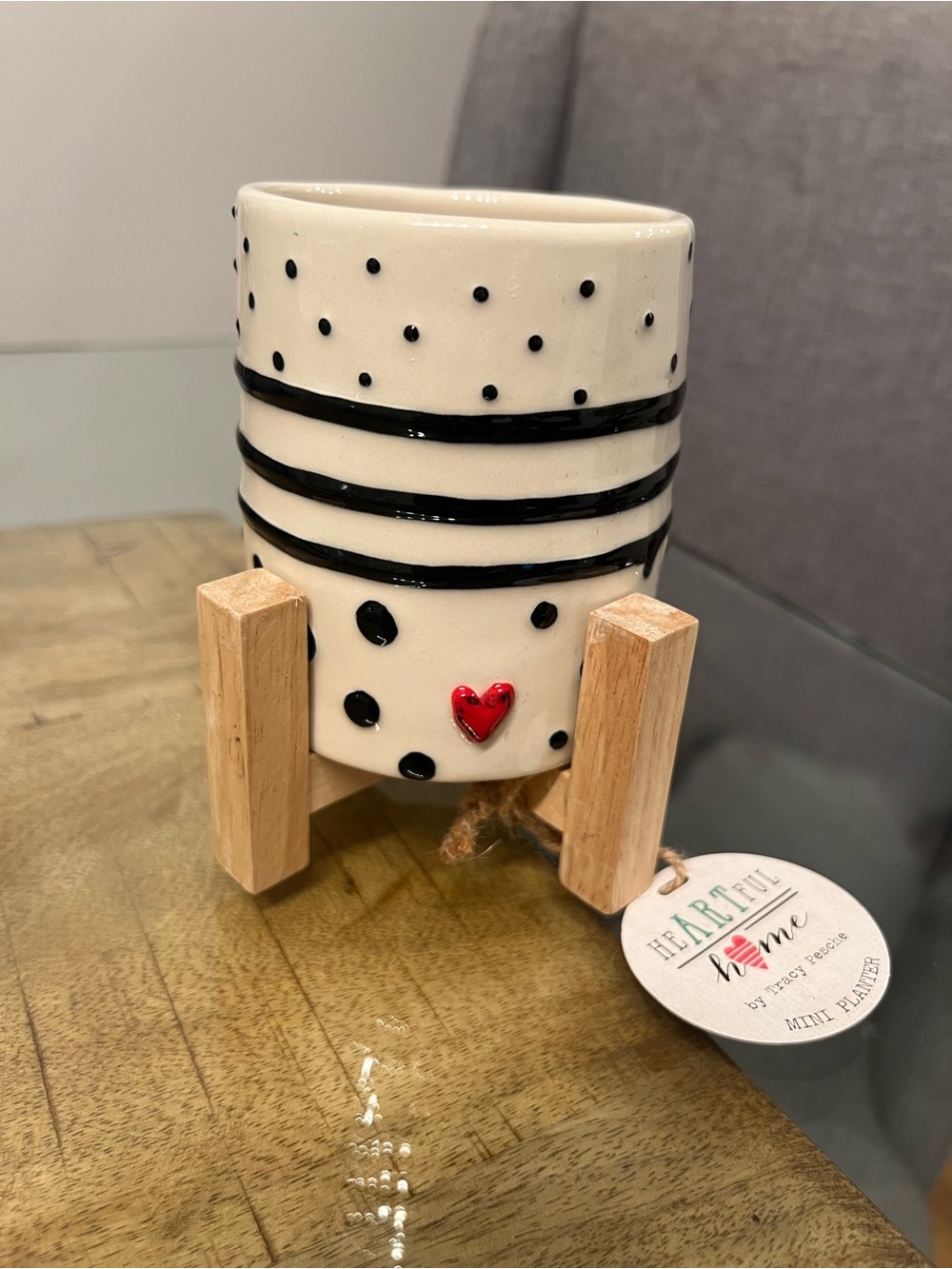 Demdaco Dots and Stripes Mini Planter by Tracy Pesche